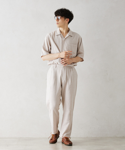 JOURNAL STANDARD relume（ジャーナルスタンダード　レリューム）の「European Flax / ヨーロピアンフラックス リネンオープンカラー半袖シャツ（シャツ/ブラウス・メンズ・ナチュラル/ブラック系その他/コバルトブルー・LARGE/MEDIUM）」の19枚目の写真