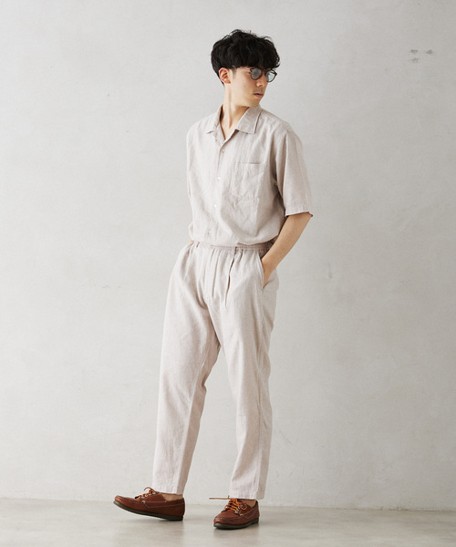 JOURNAL STANDARD relume（ジャーナルスタンダード　レリューム）の「European Flax / ヨーロピアンフラックス リネンオープンカラー半袖シャツ（シャツ/ブラウス・メンズ・ナチュラル/ブラック系その他/コバルトブルー・LARGE/MEDIUM）」の20枚目の写真