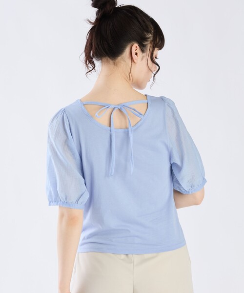 To b. by agnes b.(トゥービーバイアニエスベー)の「シアースリーブTシャツ(Tシャツ/カットソー・レディース・ブルー・40/38)」の5枚目の写真