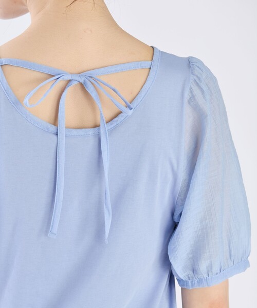 To b. by agnes b.(トゥービーバイアニエスベー)の「シアースリーブTシャツ(Tシャツ/カットソー・レディース・ブルー・40/38)」の8枚目の写真