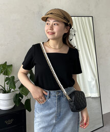 【MOMO COLLECTION】スクエアネックTシャツ