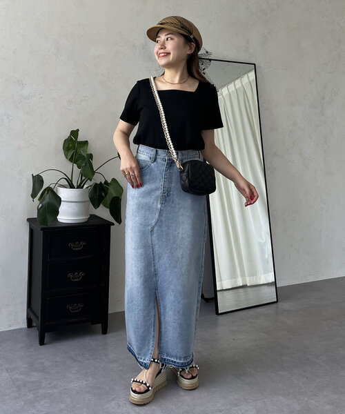 prose verse(プロズヴェール)の「【MOMO COLLECTION】スクエアネックTシャツ(Tシャツ/カットソー・レディース・オフホワイト/ブラック・LARGE/MEDIUM)」の12枚目の写真