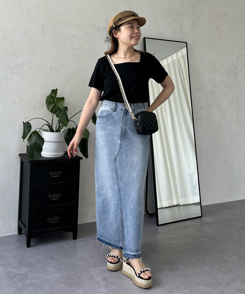 prose verse(プロズヴェール)の「【MOMO COLLECTION】スクエアネックTシャツ(Tシャツ/カットソー・レディース・オフホワイト/ブラック・LARGE/MEDIUM)」の13枚目の写真