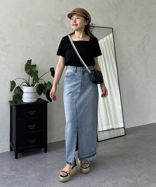 prose verse(プロズヴェール)の「【MOMO COLLECTION】スクエアネックTシャツ(Tシャツ/カットソー・レディース・オフホワイト/ブラック・LARGE/MEDIUM)」の15枚目の写真