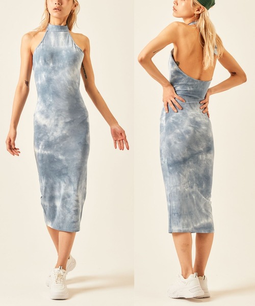 ADDYSONS(アディソンズ)の「BACK OPEN RIBBON DRESS(ワンピース・レディース・ブルー/ブラック/ピンク・FREE)」の1枚目の写真