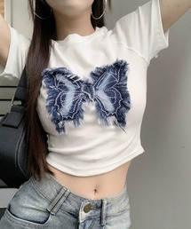 KMRii 　バタフライ柄　カットソー　半袖 KMRii tシャツ KMRii/ケムリ/別注SKULL FLOWER TEE メンズ