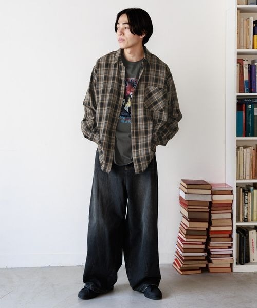 PBLIM（ページボーイリム）の「PBLIM/ネルチェックシャツ（シャツ/ブラウス・レディース・ブルー/ブラウン・FREE）」の8枚目の写真