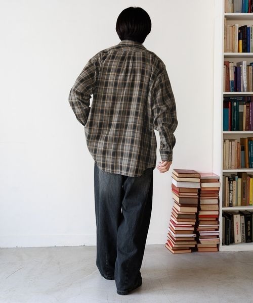 PBLIM（ページボーイリム）の「PBLIM/ネルチェックシャツ（シャツ/ブラウス・レディース・ブルー/ブラウン・FREE）」の6枚目の写真