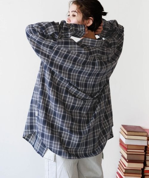 PBLIM（ページボーイリム）の「PBLIM/ネルチェックシャツ（シャツ/ブラウス・レディース・ブルー/ブラウン・FREE）」の22枚目の写真