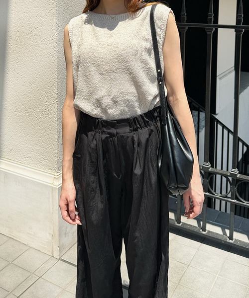 LE MORE(リモア)の「ボートネックタンクニット(タンクトップ・レディース・アイボリー/ベージュ/チャコール・FREE)」の15枚目の写真