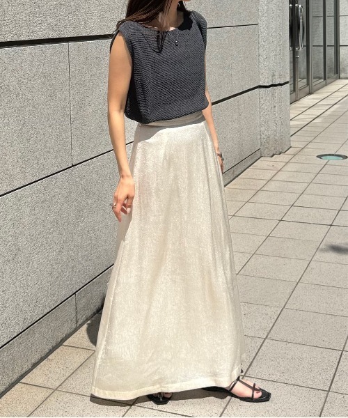 LE MORE(リモア)の「ボートネックタンクニット(タンクトップ・レディース・アイボリー/ベージュ/チャコール・FREE)」の12枚目の写真