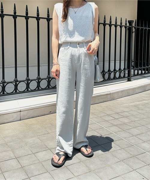 LE MORE(リモア)の「ボートネックタンクニット(タンクトップ・レディース・アイボリー/ベージュ/チャコール・FREE)」の7枚目の写真