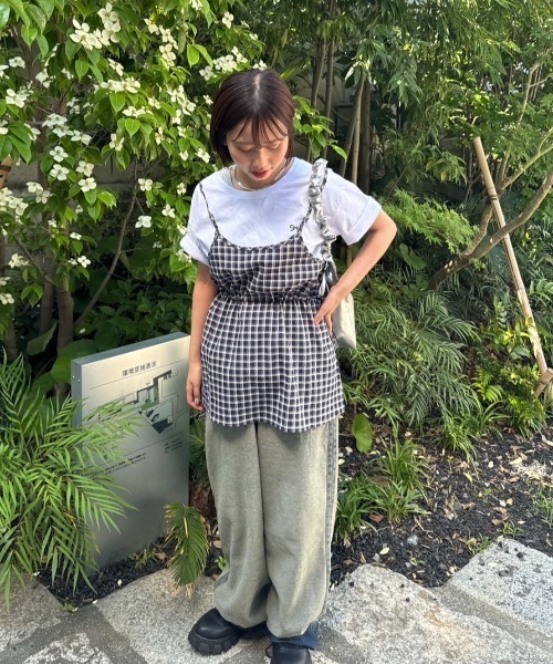 nemne store（ネンネストア）の「《Delfy》リボンＴシャツ（Tシャツ/カットソー・レディース・ブラック/オフホワイト/ライトイエロー/ピンク/グリーン・フリー）」の9枚目の写真