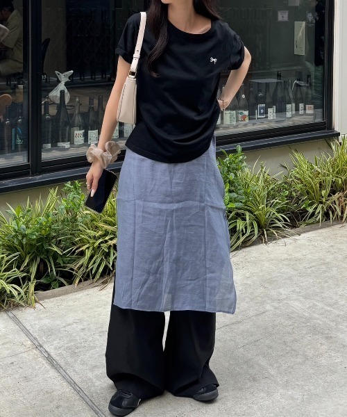 nemne store（ネンネストア）の「《Delfy》リボンＴシャツ（Tシャツ/カットソー・レディース・ブラック/オフホワイト/ライトイエロー/ピンク/グリーン・フリー）」の14枚目の写真