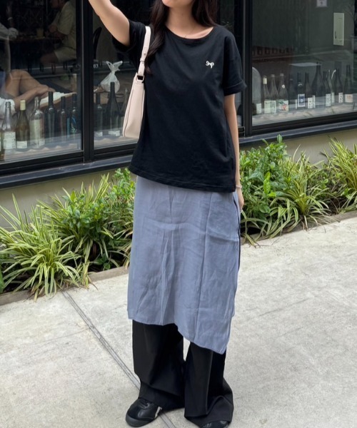 nemne store（ネンネストア）の「《Delfy》リボンＴシャツ（Tシャツ/カットソー・レディース・ブラック/オフホワイト/ライトイエロー/ピンク/グリーン・フリー）」の15枚目の写真