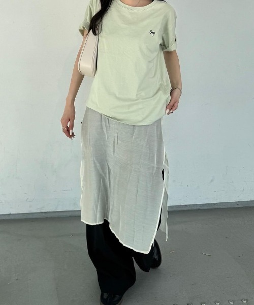 nemne store（ネンネストア）の「《Delfy》リボンＴシャツ（Tシャツ/カットソー・レディース・ブラック/オフホワイト/ライトイエロー/ピンク/グリーン・フリー）」の18枚目の写真