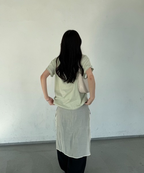 nemne store（ネンネストア）の「《Delfy》リボンＴシャツ（Tシャツ/カットソー・レディース・ブラック/オフホワイト/ライトイエロー/ピンク/グリーン・フリー）」の22枚目の写真