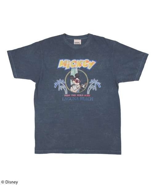 4GEEKS BY SPIRALGIRL（フォーギークスバイスパイラルガール）の「【Disney/ディズニー/ミッキーマウス】ヴィンテージ風ピグメントTシャツ（Tシャツ/カットソー・レディース・ネイビー/ホワイト・FREE）」の9枚目の写真