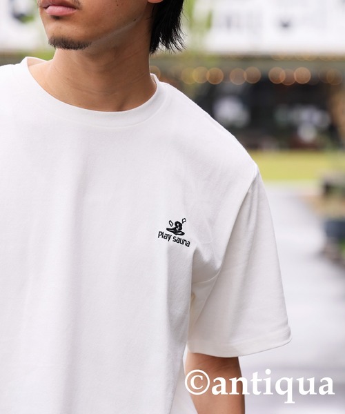 antiqua(アンティカ)の「ロゴ刺繍Tシャツ(Tシャツ/カットソー・レディース・ブラック/ホワイト・R/P)」の7枚目の写真
