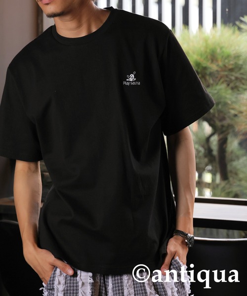 antiqua(アンティカ)の「ロゴ刺繍Tシャツ(Tシャツ/カットソー・レディース・ブラック/ホワイト・R/P)」の14枚目の写真