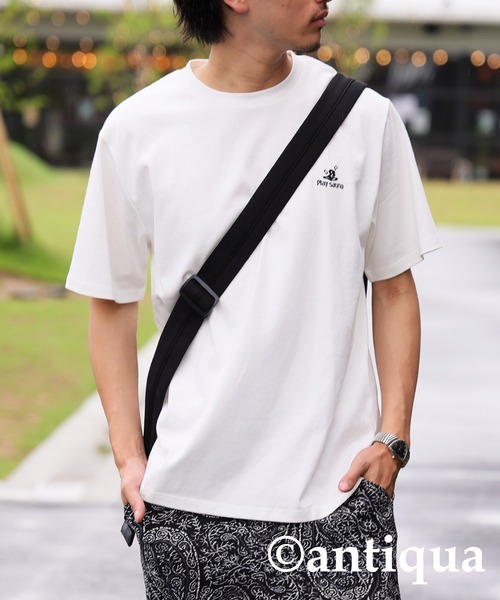 antiqua(アンティカ)の「ロゴ刺繍Tシャツ(Tシャツ/カットソー・レディース・ブラック/ホワイト・R/P)」の9枚目の写真