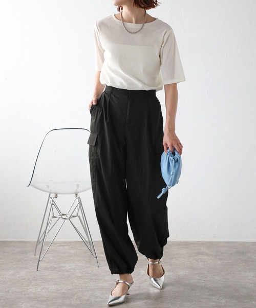 meilmada（メイルマダ）の「ソフトベロアトップス（Tシャツ/カットソー・レディース・チャコールグレー/アイボリー・FREE）」の3枚目の写真