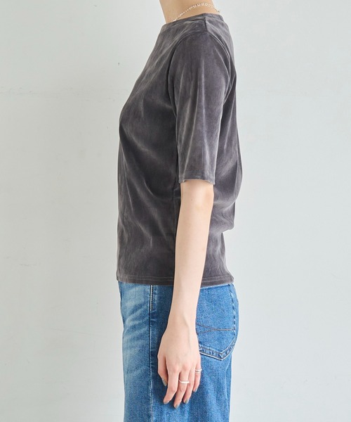 meilmada（メイルマダ）の「ソフトベロアトップス（Tシャツ/カットソー・レディース・チャコールグレー/アイボリー・FREE）」の15枚目の写真