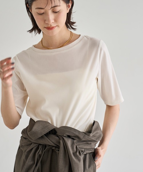 meilmada（メイルマダ）の「ソフトベロアトップス（Tシャツ/カットソー・レディース・チャコールグレー/アイボリー・FREE）」の10枚目の写真