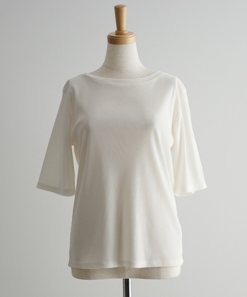meilmada（メイルマダ）の「ソフトベロアトップス（Tシャツ/カットソー・レディース・チャコールグレー/アイボリー・FREE）」の17枚目の写真