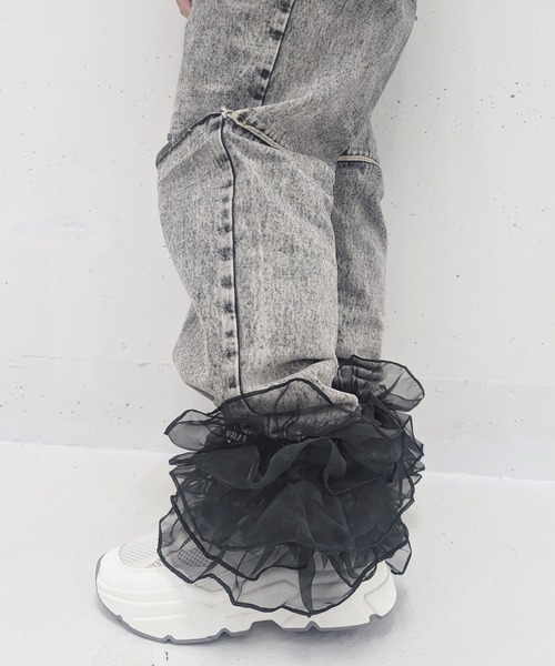 poiregnee（ポワニェ）の「［select］フリルレッグカバー（レッグウォーマー・レディース・ホワイト/ブラウン/ブラック/クリーム・FREE）」の13枚目の写真