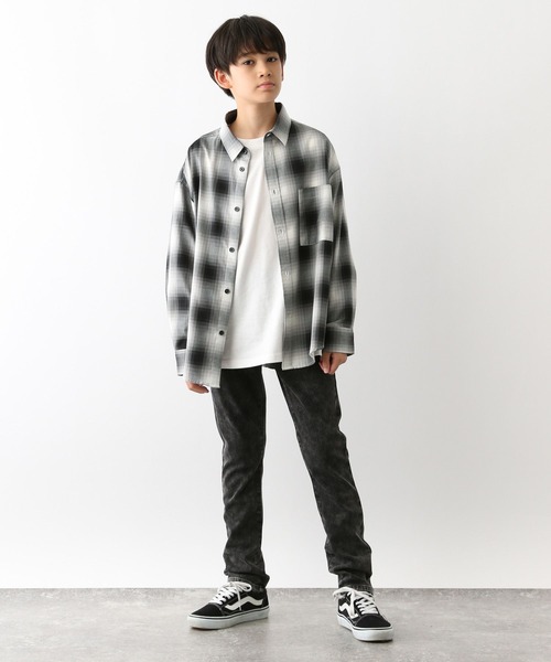 GLOBAL WORK(グローバルワーク)の「イージーケアアソートシャツ長袖/115814(シャツ/ブラウス・キッズ・チェック/ストライプ・130cm/140cm/150cm/160cm/170cm)」の3枚目の写真