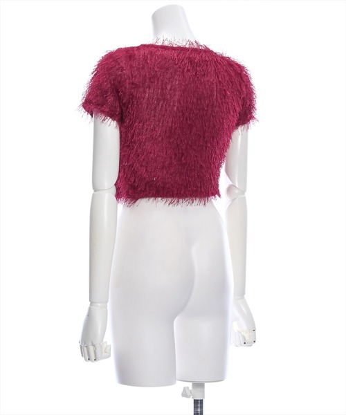 clear（クリア）の「フリンジ半袖ショートトップス［大人 カジュアル］≪再入荷≫（Tシャツ/カットソー・レディース・アイボリー/チャコールグレー/グレー/レッド・F）」の17枚目の写真