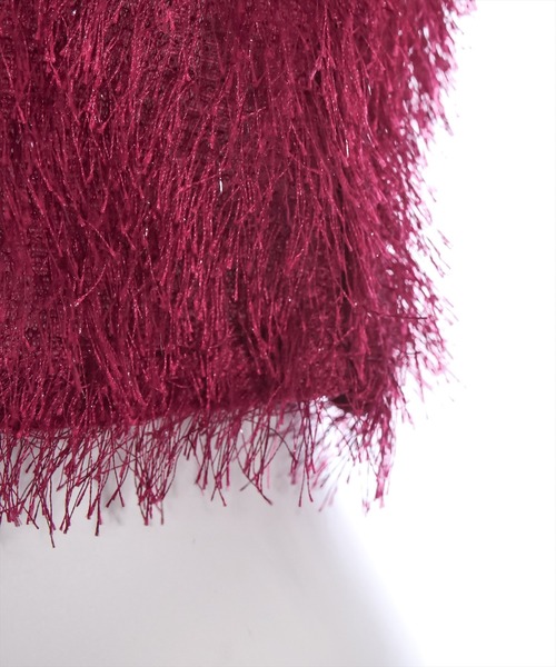 clear（クリア）の「フリンジ半袖ショートトップス［大人 カジュアル］≪再入荷≫（Tシャツ/カットソー・レディース・アイボリー/チャコールグレー/グレー/レッド・F）」の21枚目の写真