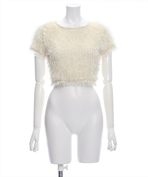 clear（クリア）の「フリンジ半袖ショートトップス［大人 カジュアル］≪再入荷≫（Tシャツ/カットソー・レディース・アイボリー/チャコールグレー/グレー/レッド・F）」の22枚目の写真