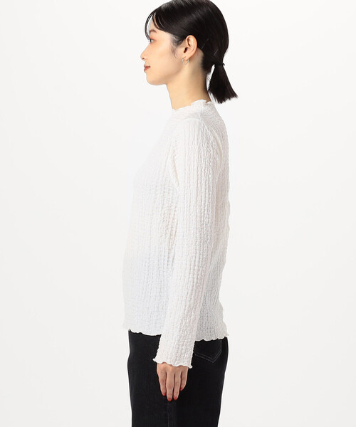 COMME CA ISM（コムサイズム）の「シャーリング　ボトルネックカットソー　（長袖）（Tシャツ/カットソー・レディース・ブラック/ホワイト・LARGE/MEDIUM）」の9枚目の写真
