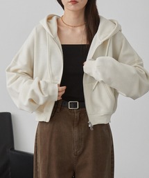 nui nullu（ヌイヌル）の「【nui nullu】ショートダブルジップパーカー＜セットアップ対応＞（パーカー）」