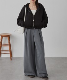 nui nullu（ヌイヌル）の「【nui nullu】ショートダブルジップパーカー＜セットアップ対応＞（パーカー）」