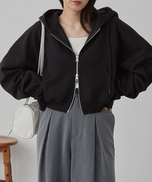 PUTUMAYO 半袖 ダブルジップパーカー PUTUMAYO 半袖 ダブルジップパーカー PUTUMAYO 半袖 ダブル