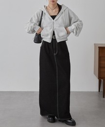 nui nullu（ヌイヌル）の「【nui nullu】ショートダブルジップパーカー＜セットアップ対応＞（パーカー）」