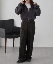 nui nullu（ヌイヌル）の「【nui nullu】ショートダブルジップパーカー＜セットアップ対応＞（パーカー）」