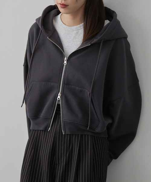 セール】【nui nullu】ショートダブルジップパーカー