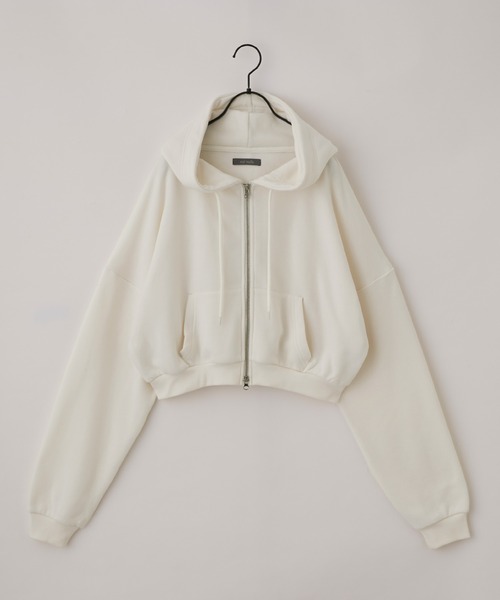 nui nullu（ヌイヌル）の「【nui nullu】ショートダブルジップパーカー＜セットアップ対応＞（パーカー・レディース・ライトグレー/グレー/ネイビー/アイボリー/ブラック/ブラウン・FREE）」の8枚目の写真