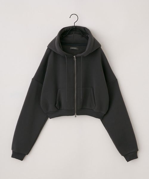 nui nullu（ヌイヌル）の「【nui nullu】ショートダブルジップパーカー＜セットアップ対応＞（パーカー・レディース・ライトグレー/グレー/ネイビー/アイボリー/ブラック/ブラウン・FREE）」の9枚目の写真