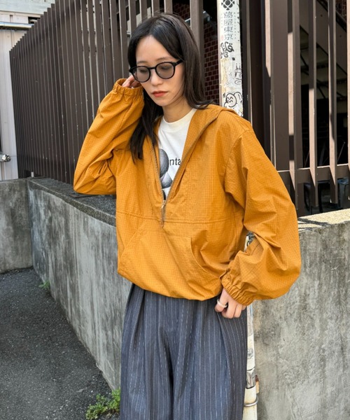 Kustomstyle ナイロンアノラックジャケット オリーブ・ブラック