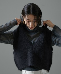 SALON adam et rope' | ファーフリンジクロップドベスト(ベスト)