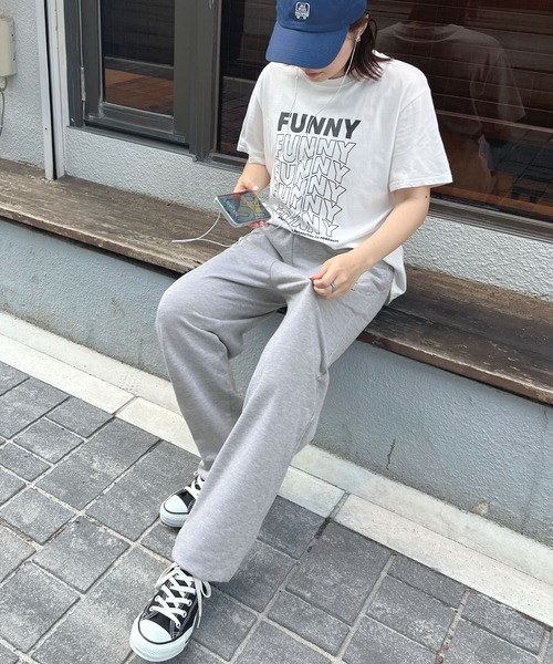 ABYS(アビス)の「ロゴ裏毛スウェットパンツ(スウェットパンツ・レディース・ブラック/ライトグレー・FREE)」の15枚目の写真
