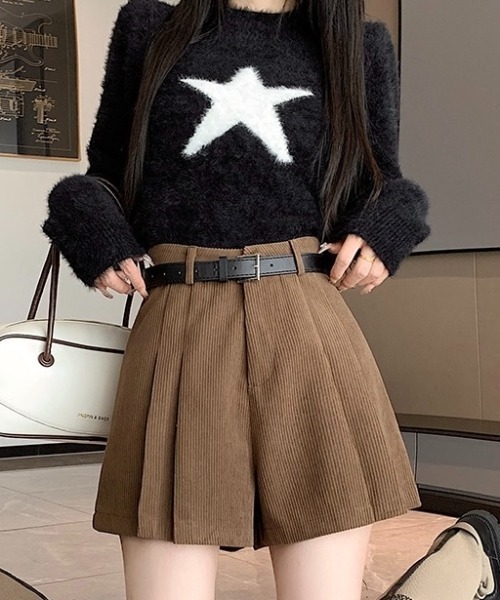 【新品未使用】Reneマスタード コーデュロイ キュロット セール】コーデュロイプリーツキュロットパンツ（その他パンツ