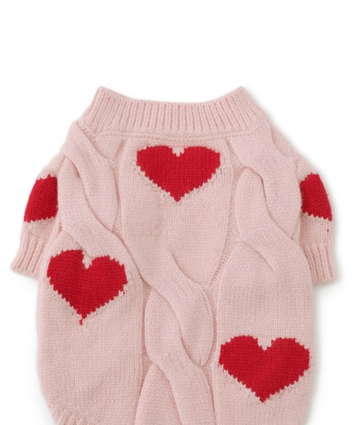 ROPE' PICNIC(ロペピクニック)の「【DOG】ケーブルハートニット(ペットウェア・レディース・オフホワイト/ピンク・M size/L/M/S)」の20枚目の写真