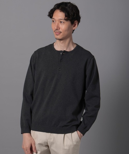 GLOBAL WORK（グローバルワーク）の「ヘンリーネックニット/Salon de GW/133424（ニット/セーター・メンズ・チャコールグレー/ネイビー・LARGE/X-LARGE/MEDIUM/SMALL）」の5枚目の写真