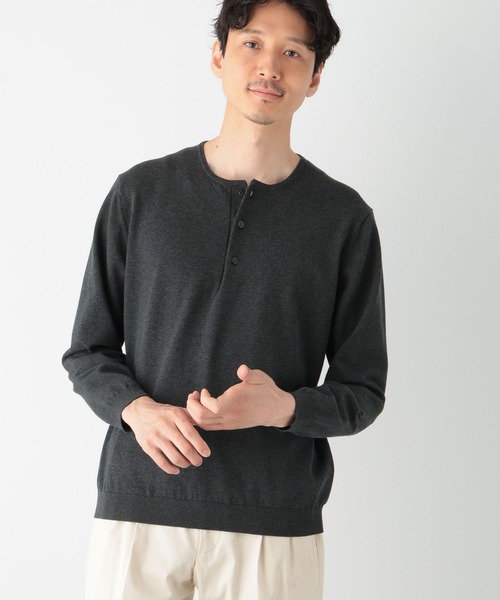 GLOBAL WORK（グローバルワーク）の「ヘンリーネックニット/Salon de GW/133424（ニット/セーター・メンズ・チャコールグレー/ネイビー・LARGE/X-LARGE/MEDIUM/SMALL）」の13枚目の写真